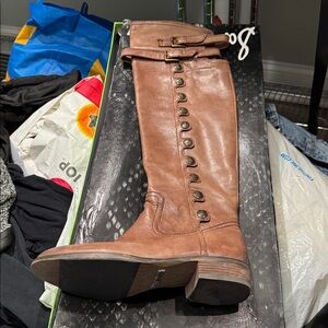 Sam Edelman Tan Leather Knee-High Boots NWT in box